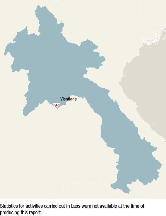 Statistics for activities carried out in Laos were not available at the time of producing this report